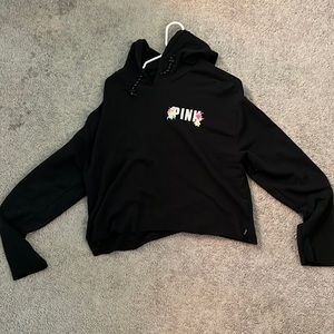 Pink brand hoodie, cropped